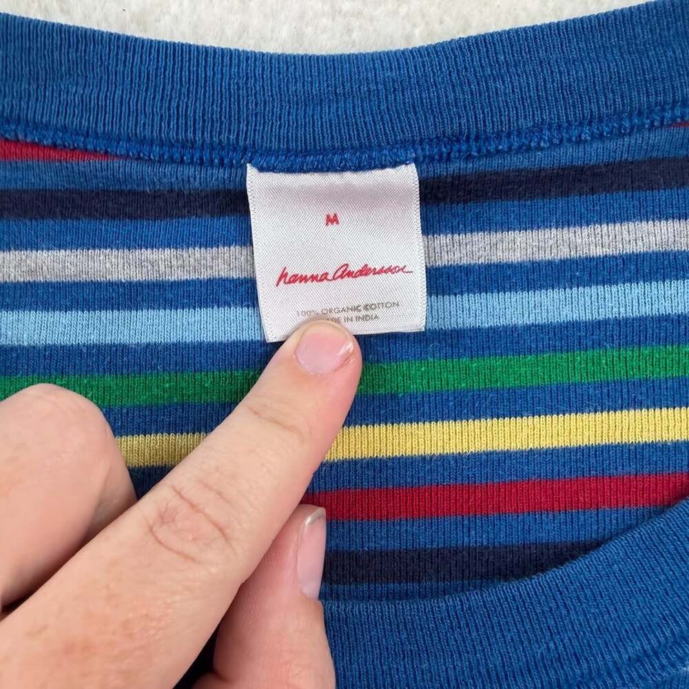 Hanna Andersson Kid's Striped Long John Pajama Set Rainbow Size S/M - Picture 9 of 11